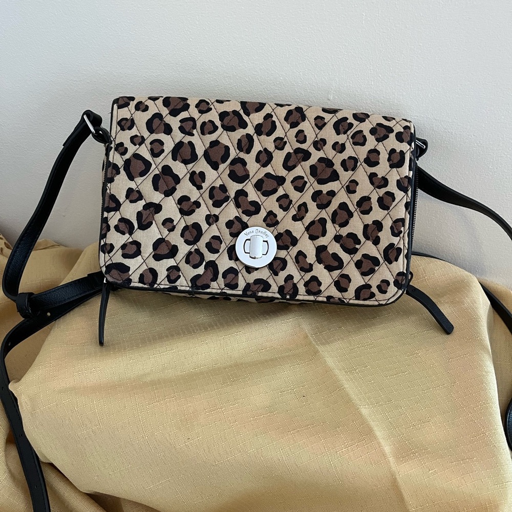 Elegant Brown and Black Crossbody Bag